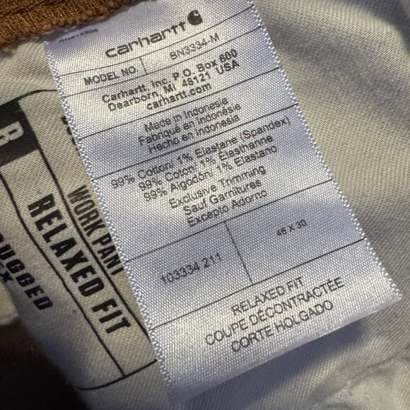 Carhartt Men's Rugged Flex 46/30 Duck Double-Front Brown Utility Pant Brown Rela - Picture 11 of 15